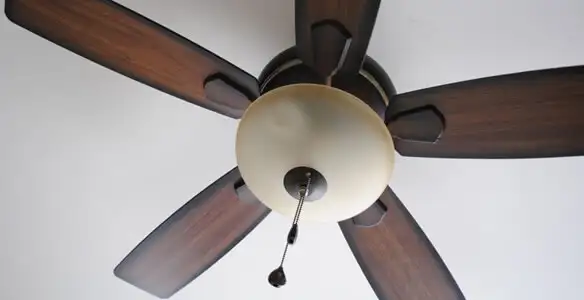Fully installed ceiling fan with balanced blades and light fixture in Columbia, MO