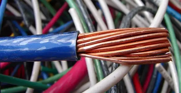 electrical wiring services showing exposed copper conductors and cable preparation in Columbia, MO