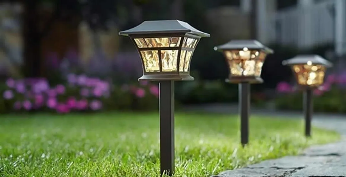 landscape lighting installation services with professionally installed pathway lights in Columbia, MO