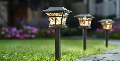 landscape lighting installation services with professionally installed pathway lights in Columbia, MO